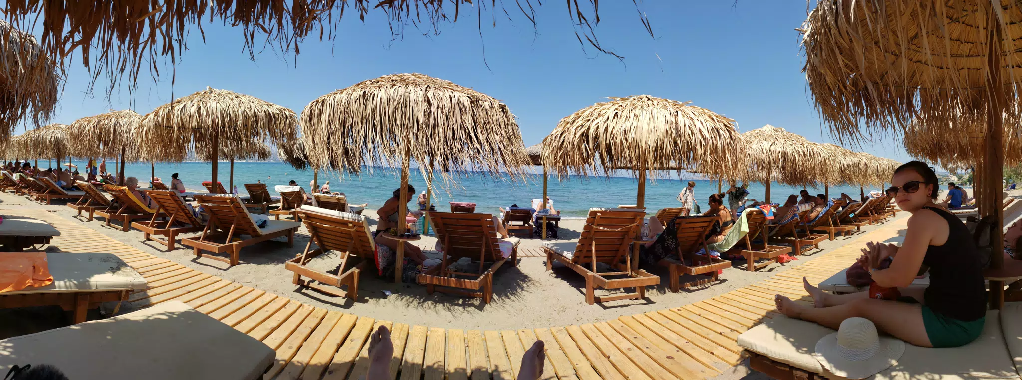 Kolatsos Beach Chairs Panorama with Emily