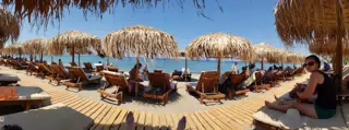 Kolatsos Beach Chairs Panorama with Emily