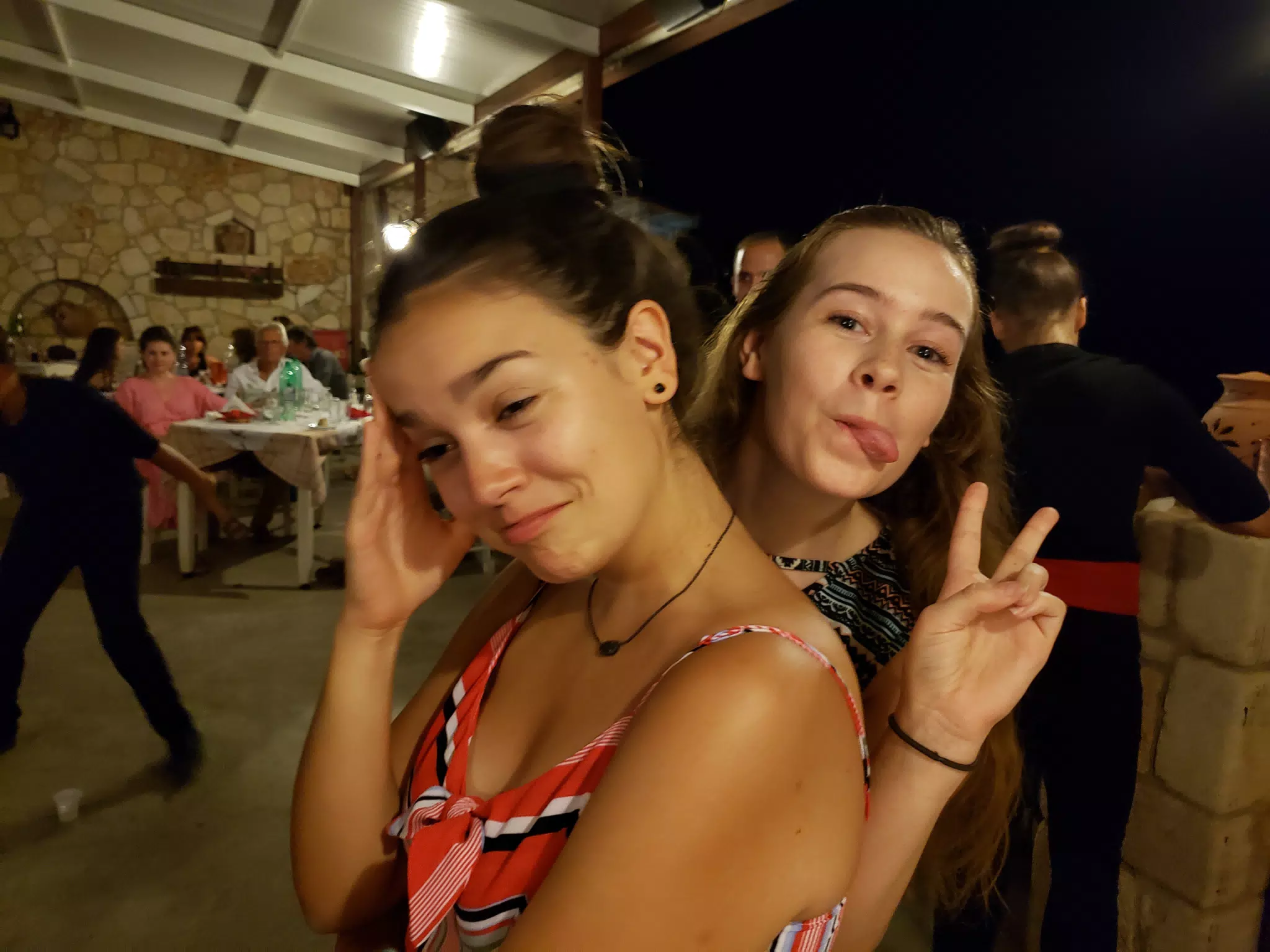 Emily and Madeline Get Pulled Into the Folk Dancing at the Cretan Corner