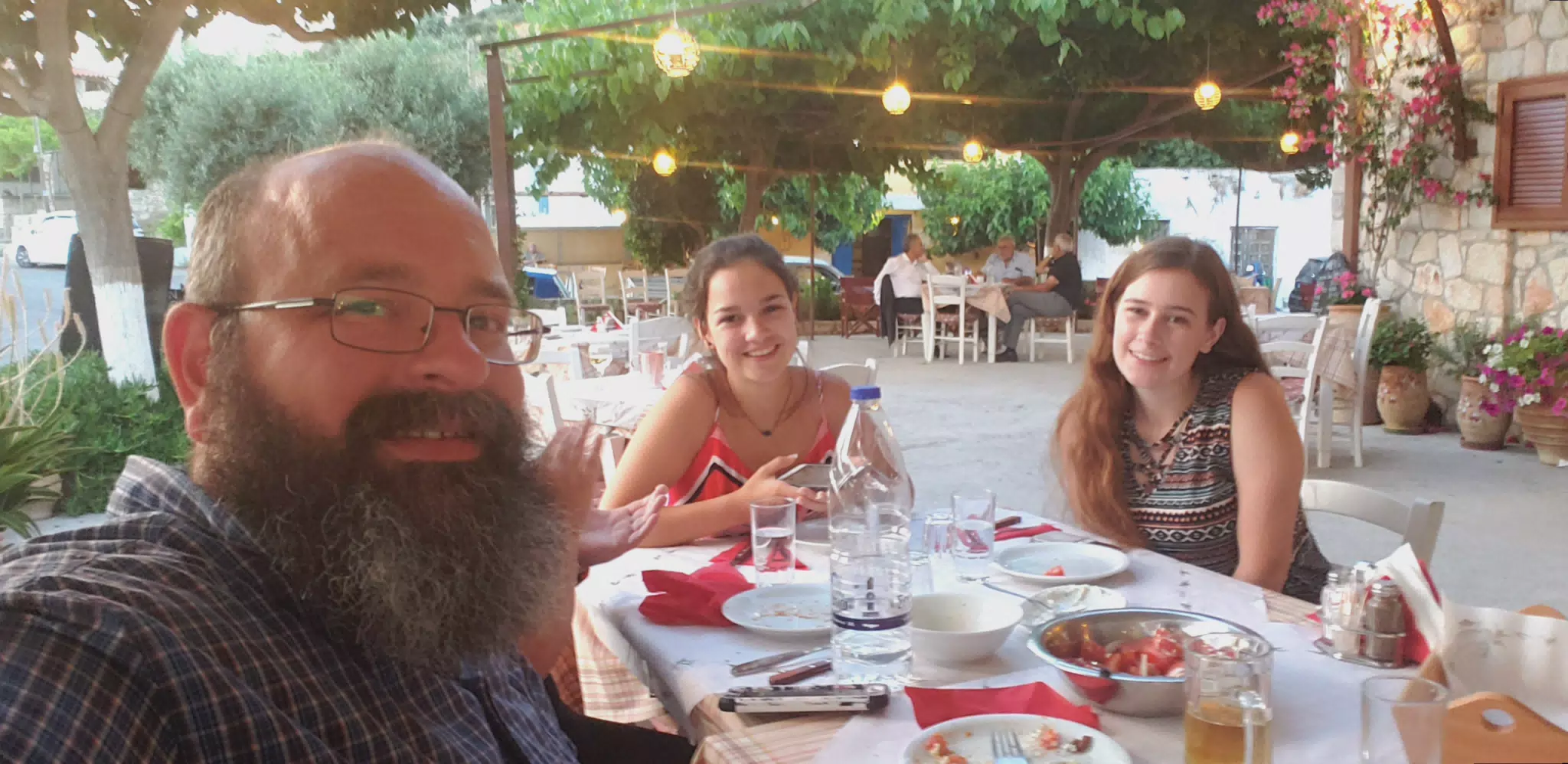 Scott & Nieces at the Cretan Corner in Aptera