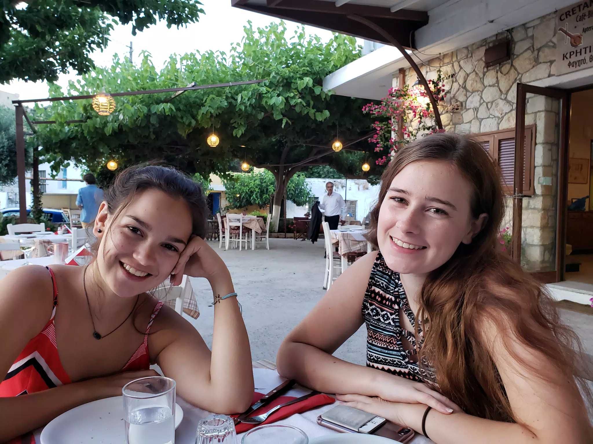 Emily & Madeline at the Cretan Corner, Aptera, Crete