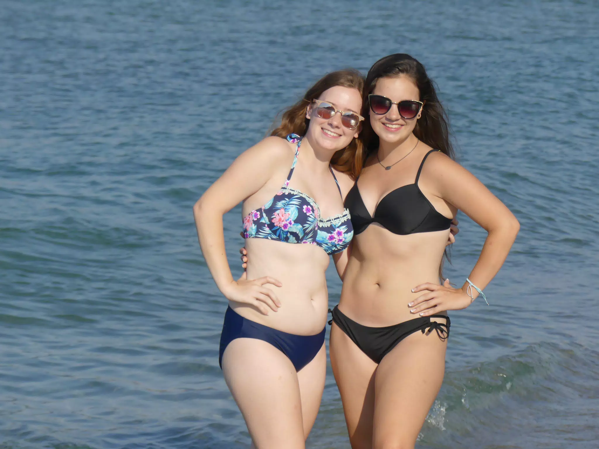 Madeline and Emily in Swimsuits in Aegean Sea