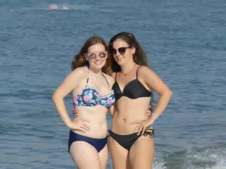 Teens Posing on Greek Beach