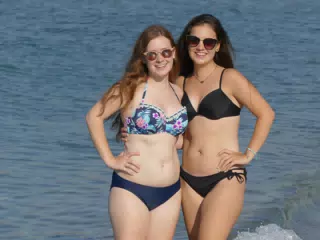 Grice Sisters on Beach on Crete, Greece