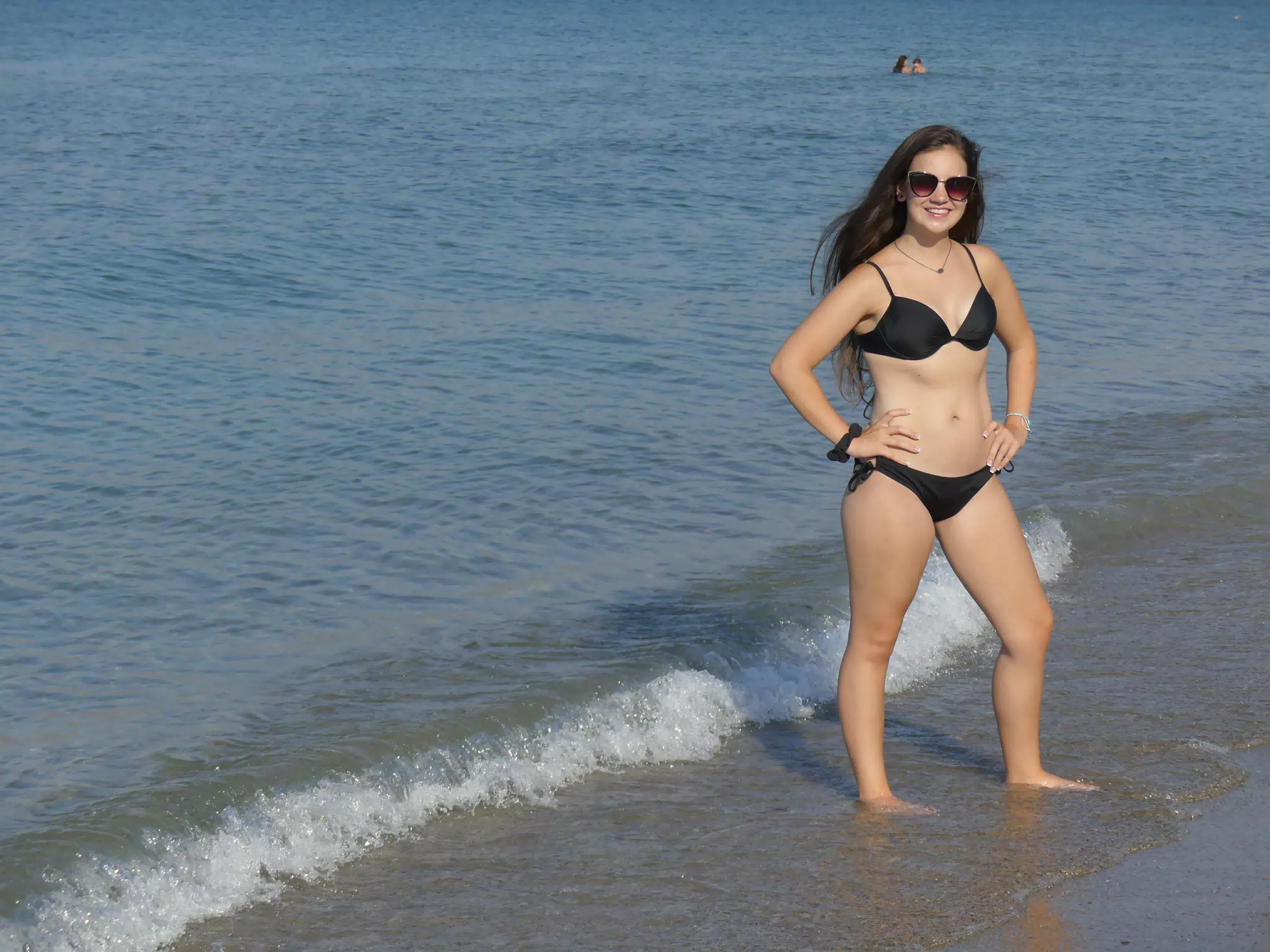 Emily Swimsuit Modeling on Greek Beach at Kolatsos