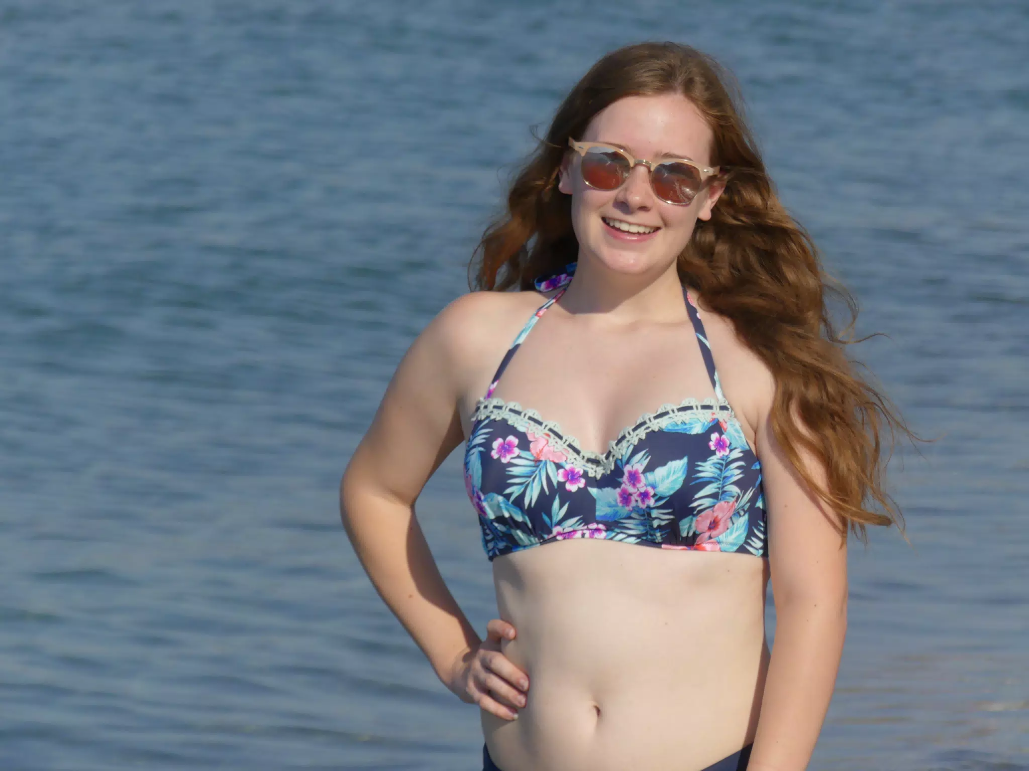 Madeline Swimsuit Modeling on Cretan Beach
