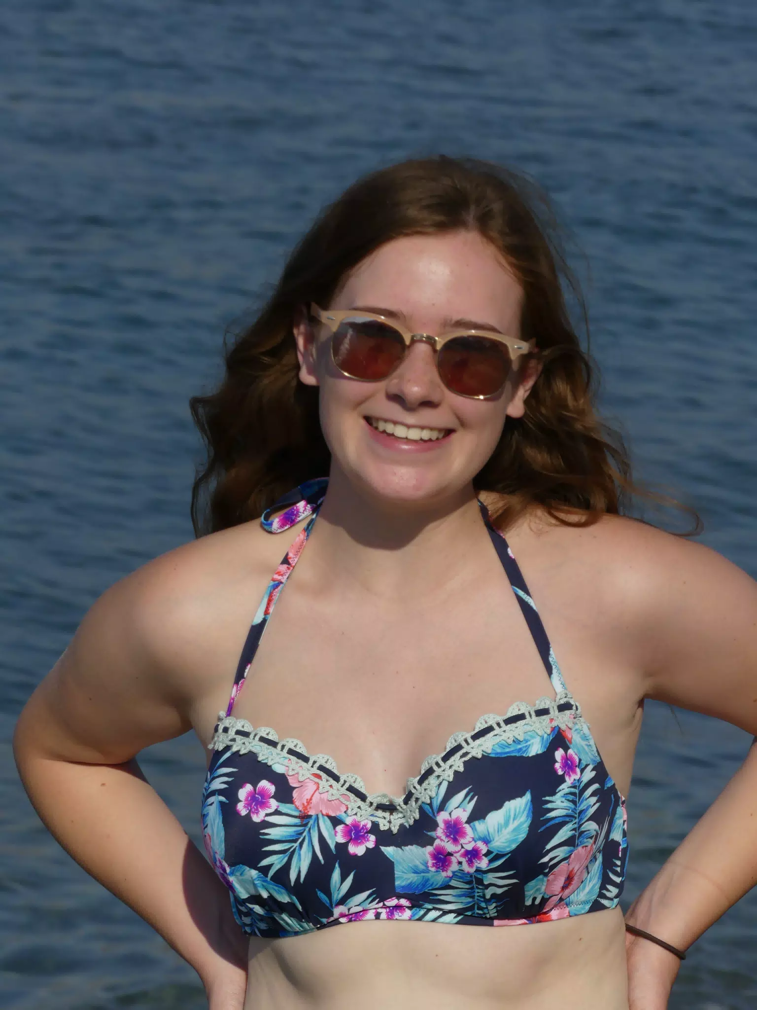 Madeline Grice in the Aegean Sea on Kolatsos Beach