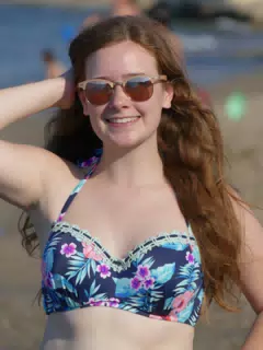 Madeline Modeling on Beach on Crete