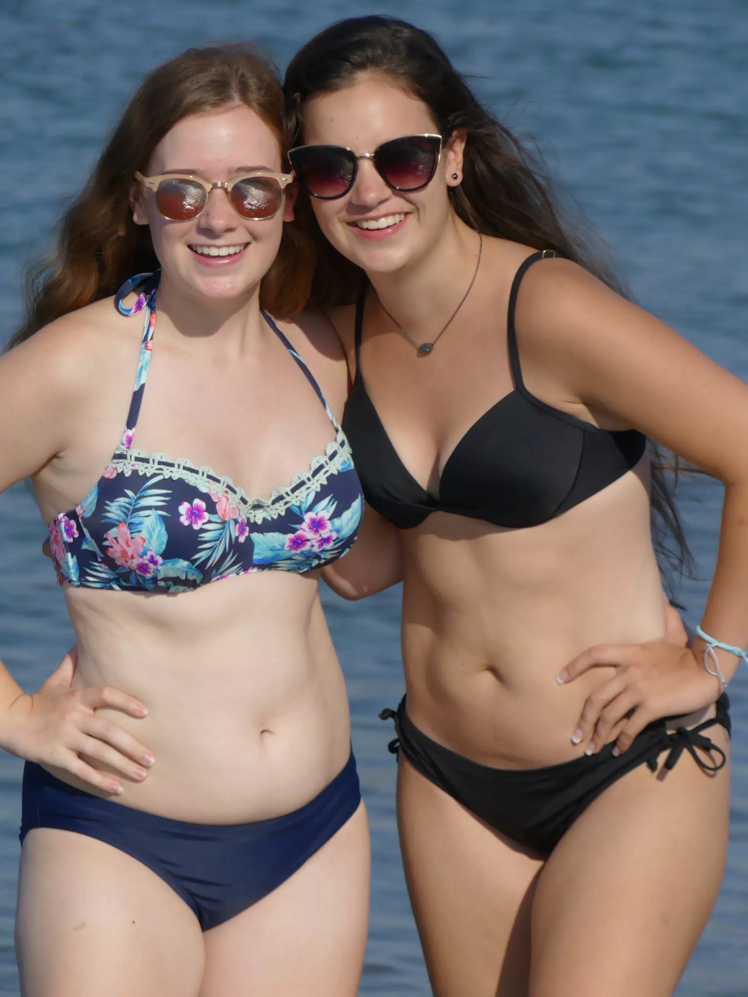 Grice Sisters Posing on Greek Beach