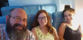 Scott, Madeline & Emily on Neos Flight to Rome