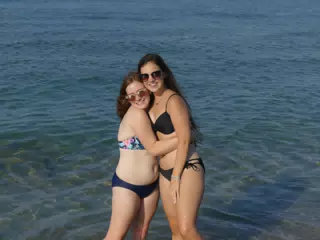 Madeline & Emily on Kolatsos Beach, Crete