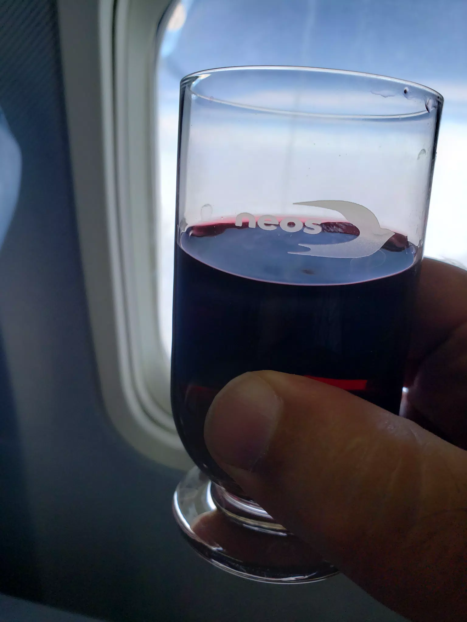 Wine on Neos Flight to Rome