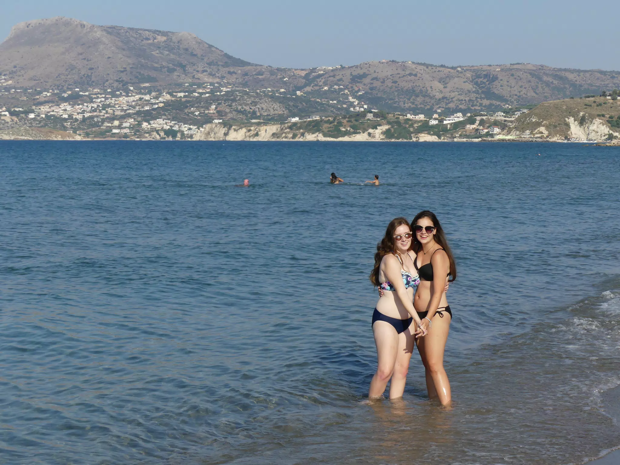 Madeline & Emily on Kolatsos Beach on Crete