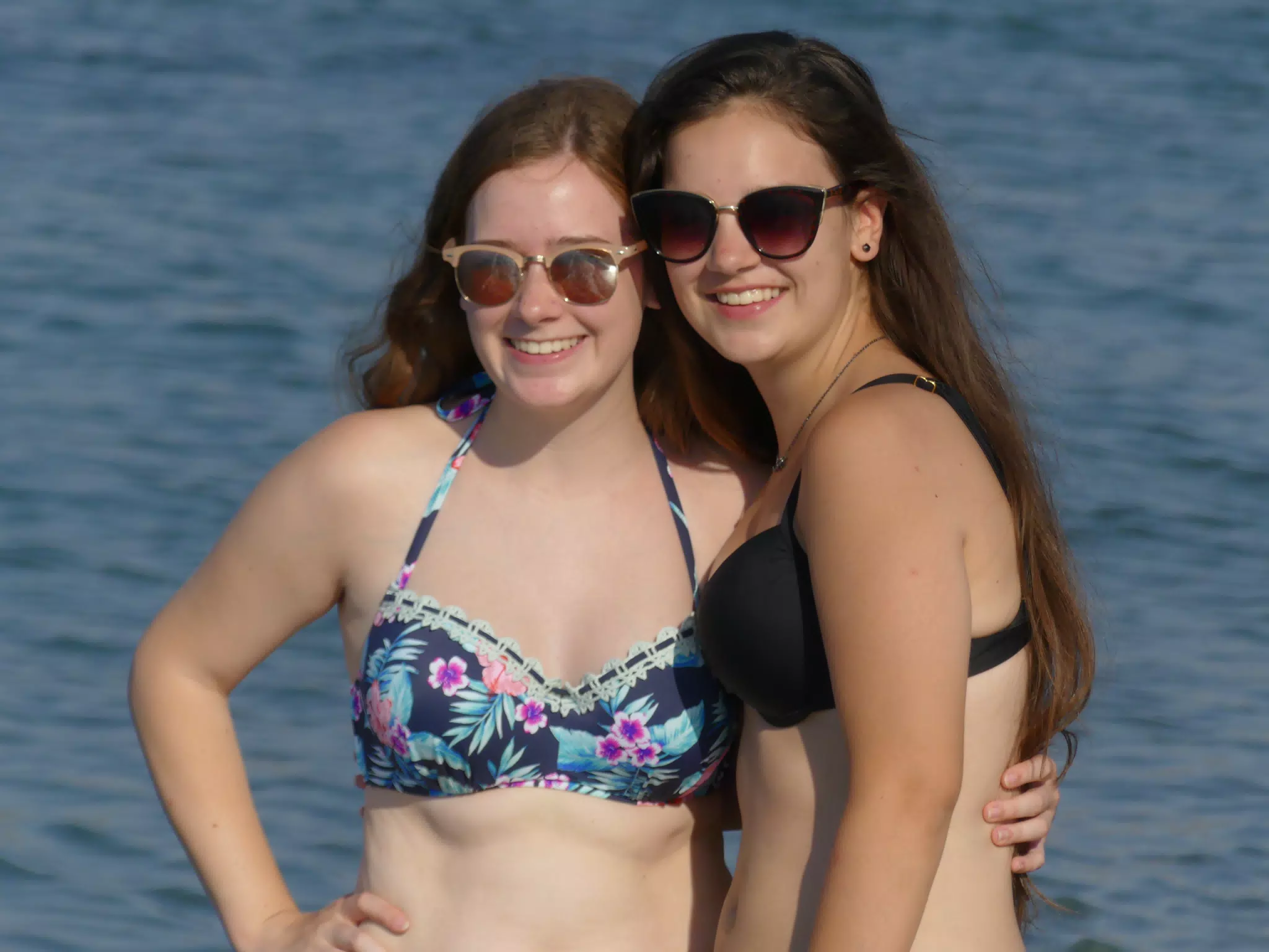 Madeline & Emily Modeling Swimsuits on Kolatsos Beach on Crete, Greece