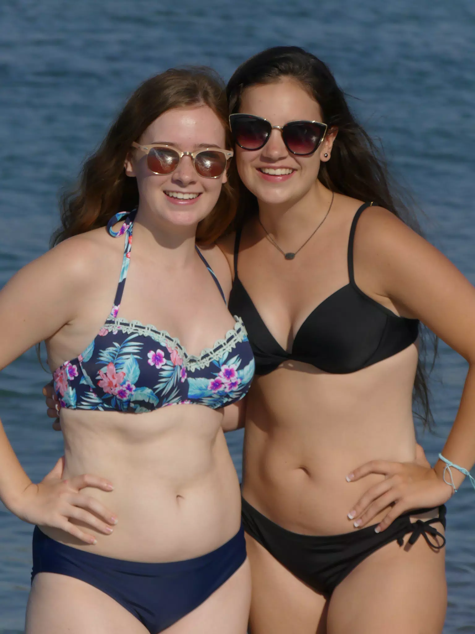 Madeline and Emily Posing on Cretan Beach