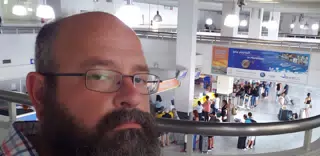 Scott Waiting at Heraklion Airport