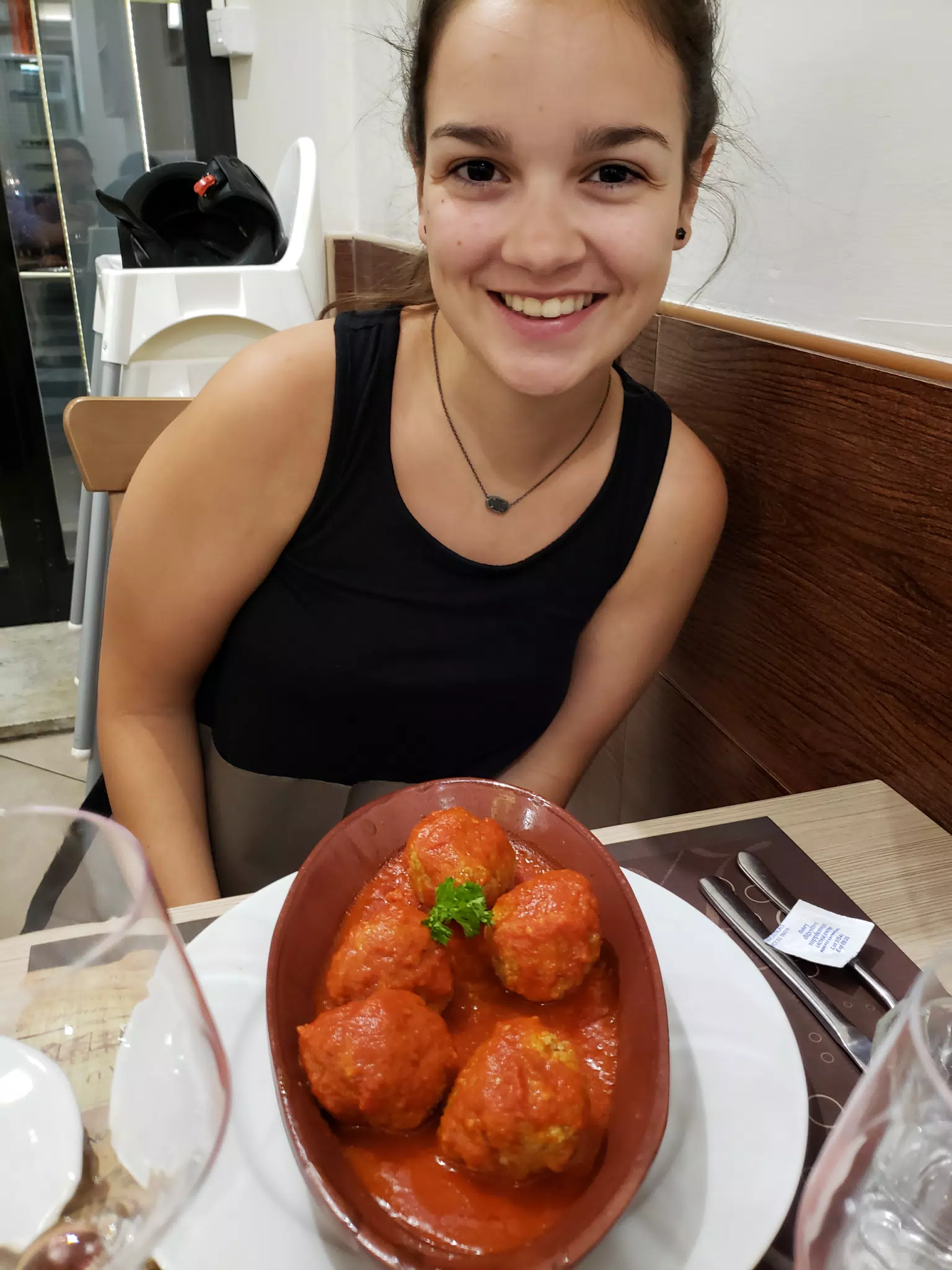 Emily with Meatballs in Rome