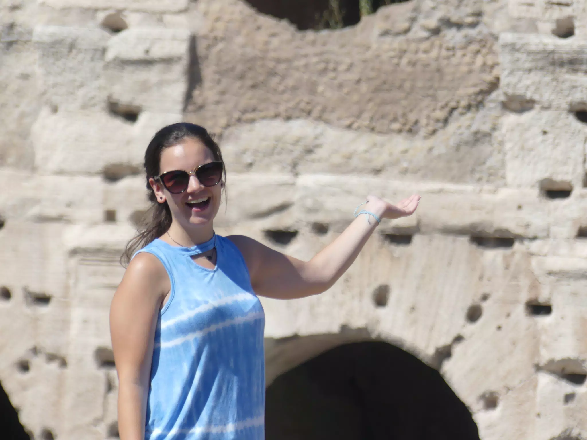 Emily at the Colosseum