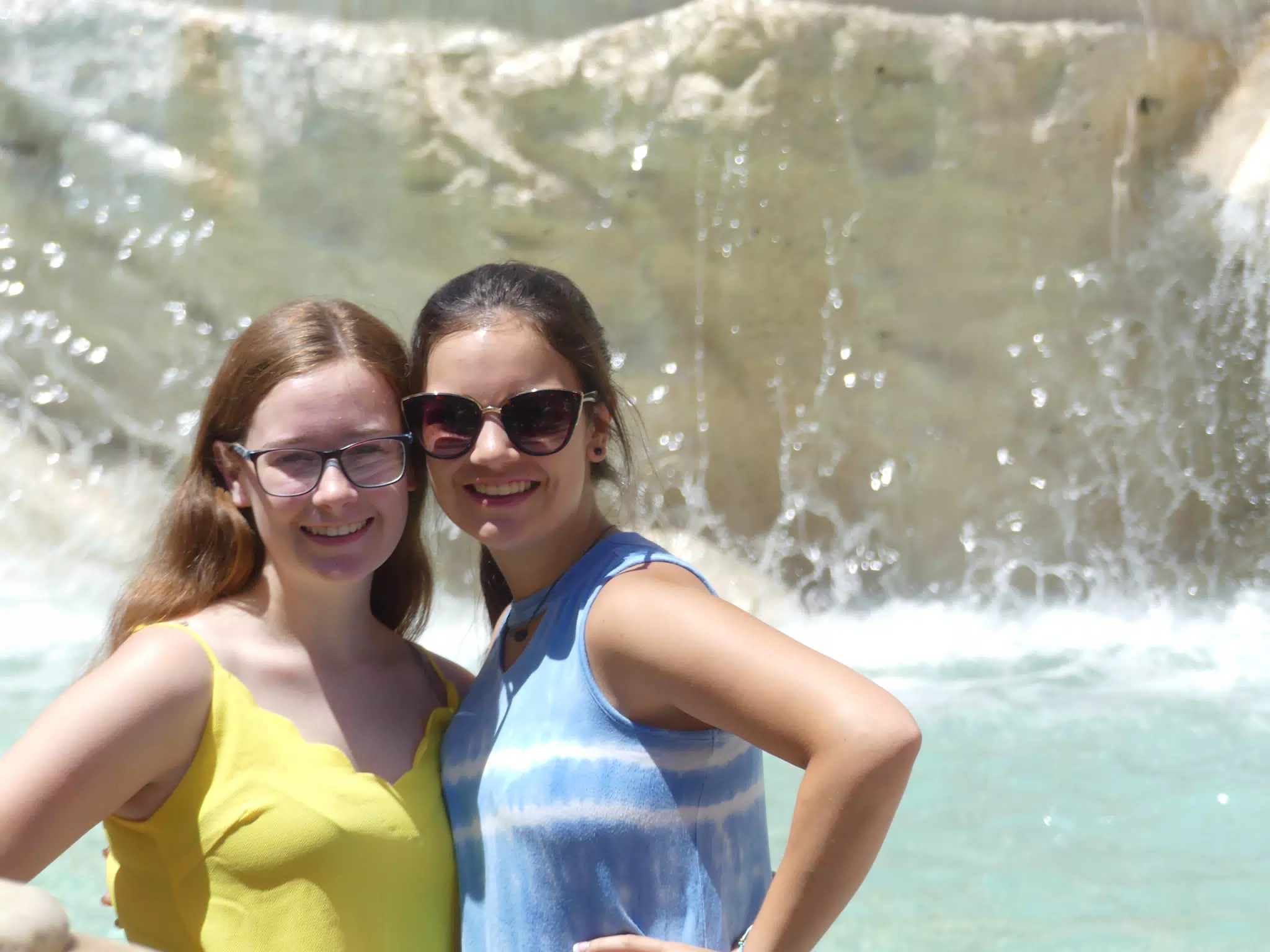 Grice Girls in Front of Fountain in Rome