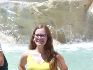 Teen at Fountain in Rome