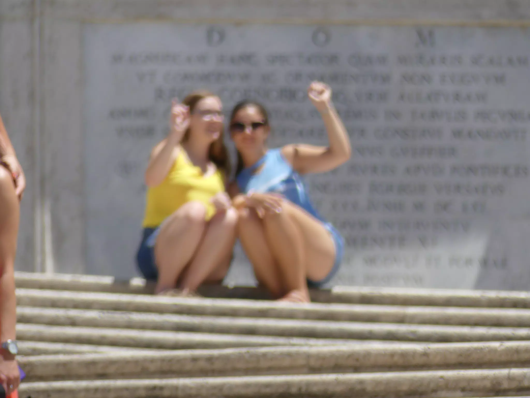 Bokeh Girls on the Spanish Steps