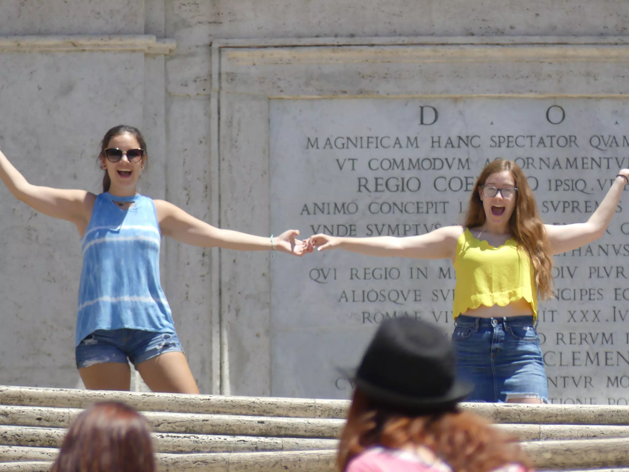 Emily & Madeline on the Spanish Steps in Rome