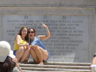 Madeline and Emily on the Spanish Steps