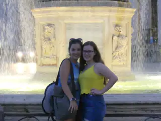 Emily & Madeline at the Fountain in Vatican City