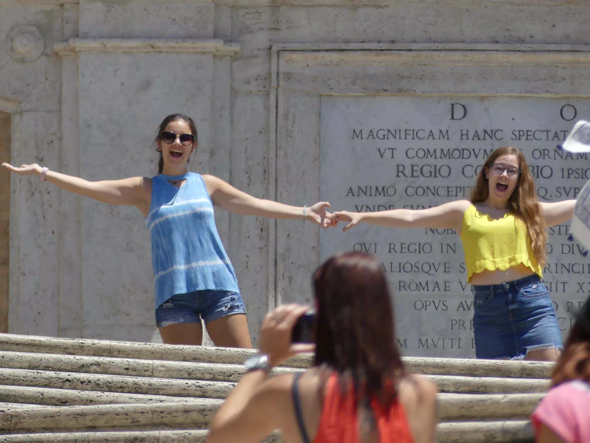 Emily & Madeline on the Spanish Steps in Rome