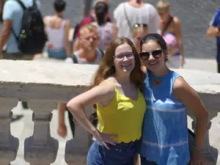 Madeline & Emily on the Spanish Steps in Rome