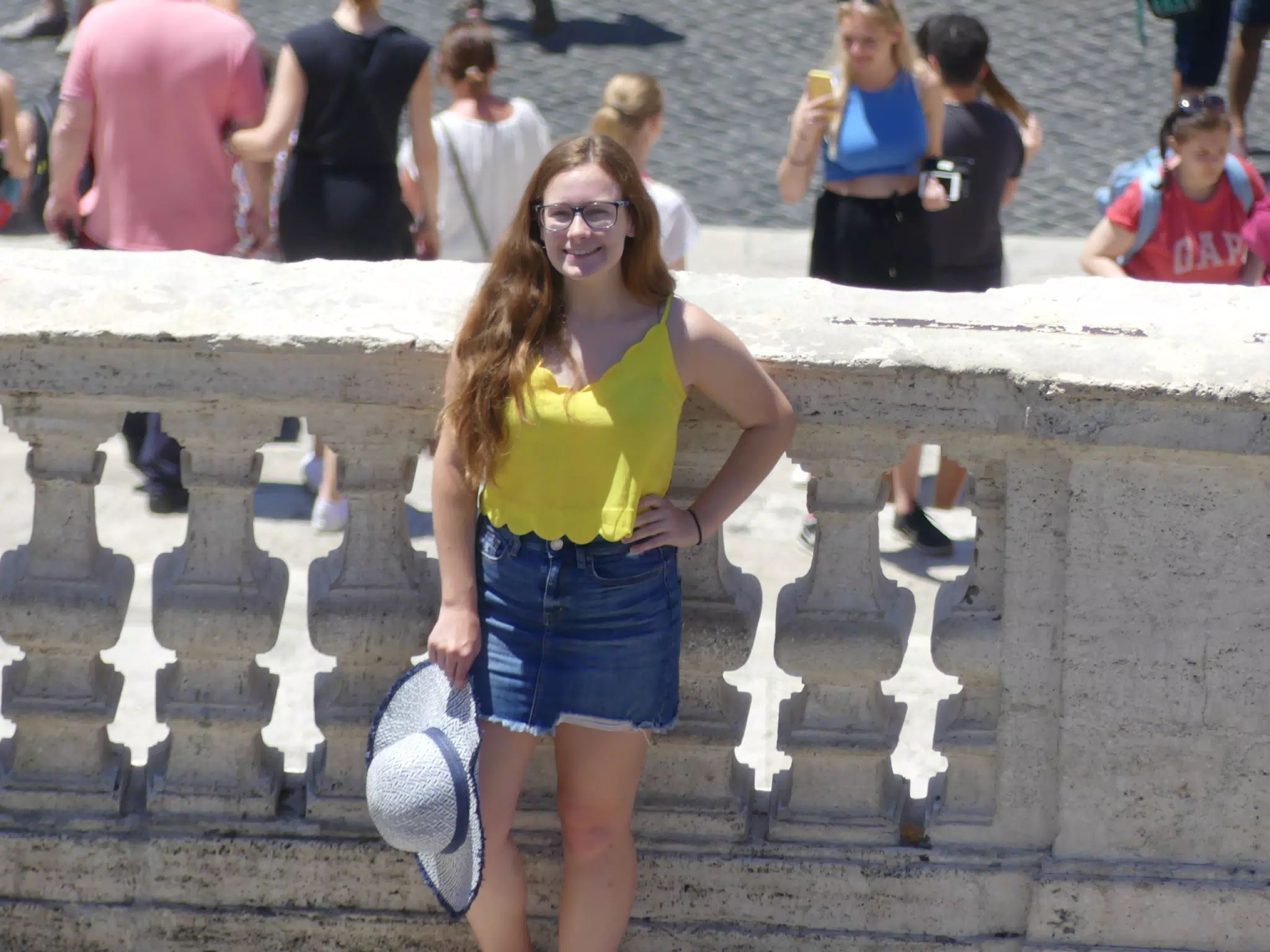 Madeline with Hat Posing in Rome