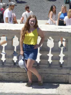 Madeline Modeling on the Spanish Steps in Rome