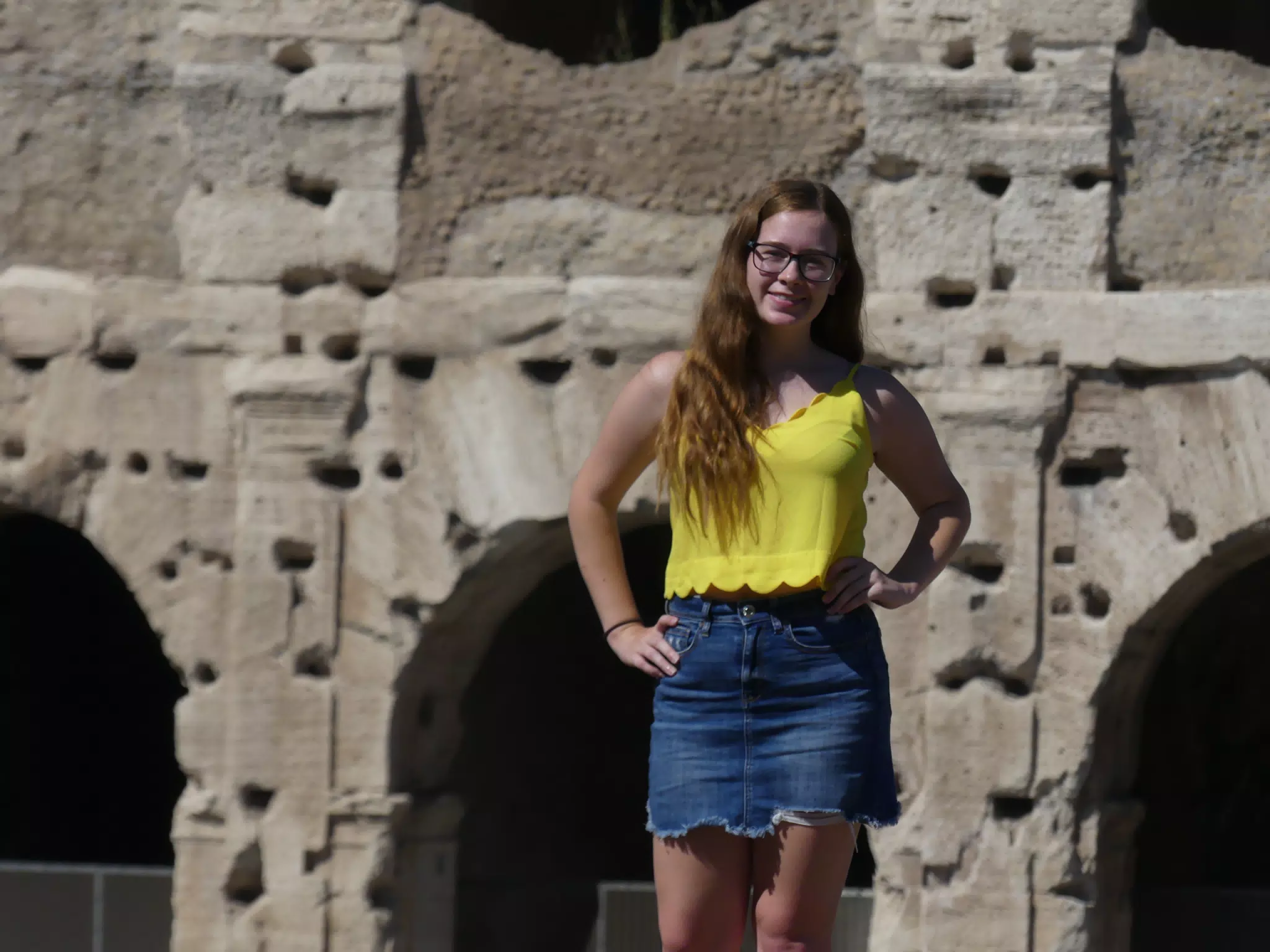 Madeline in Yellow at the Colosseum