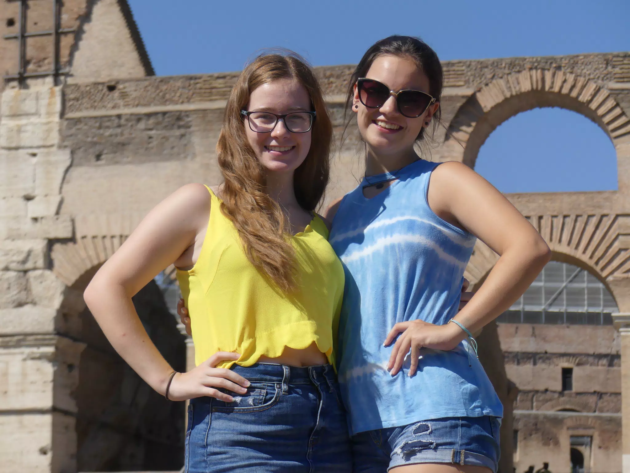 The Girls Posing in Rome