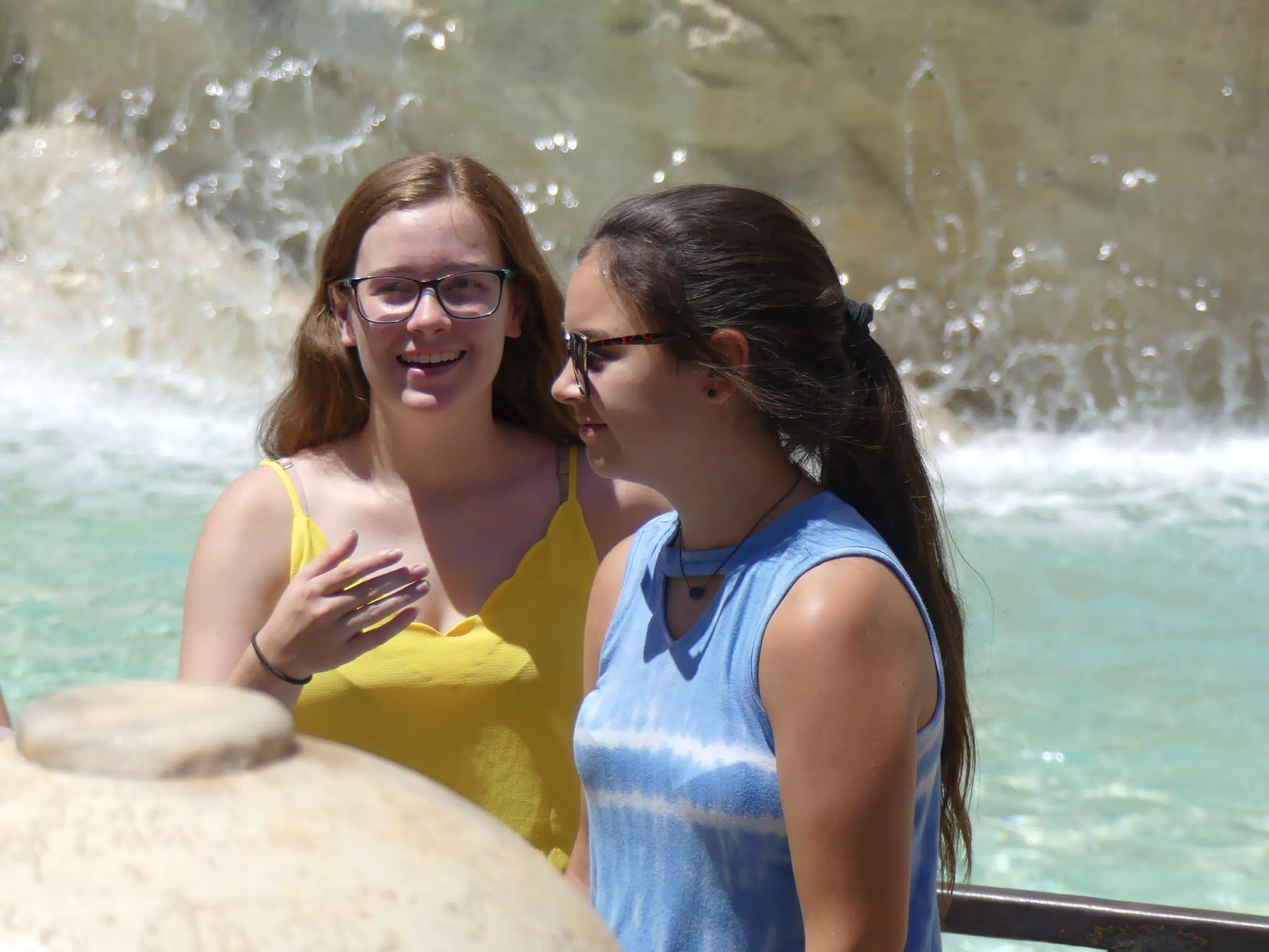 Madeline & Emily at Roman Fountain