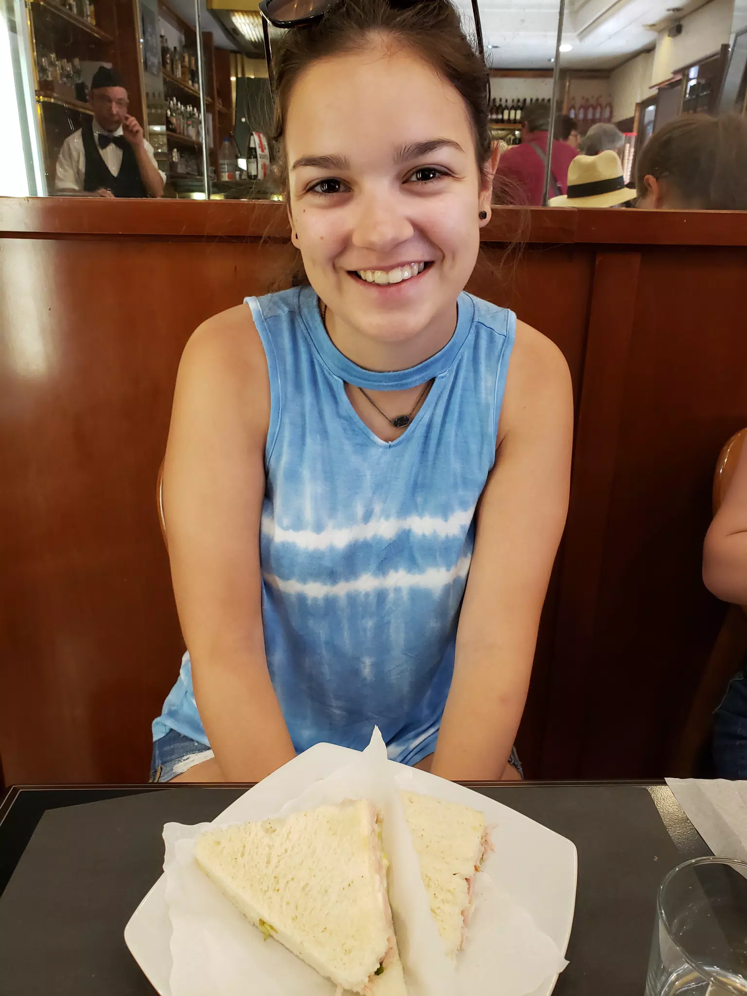 Emily with Turkey Sandwich in Rome
