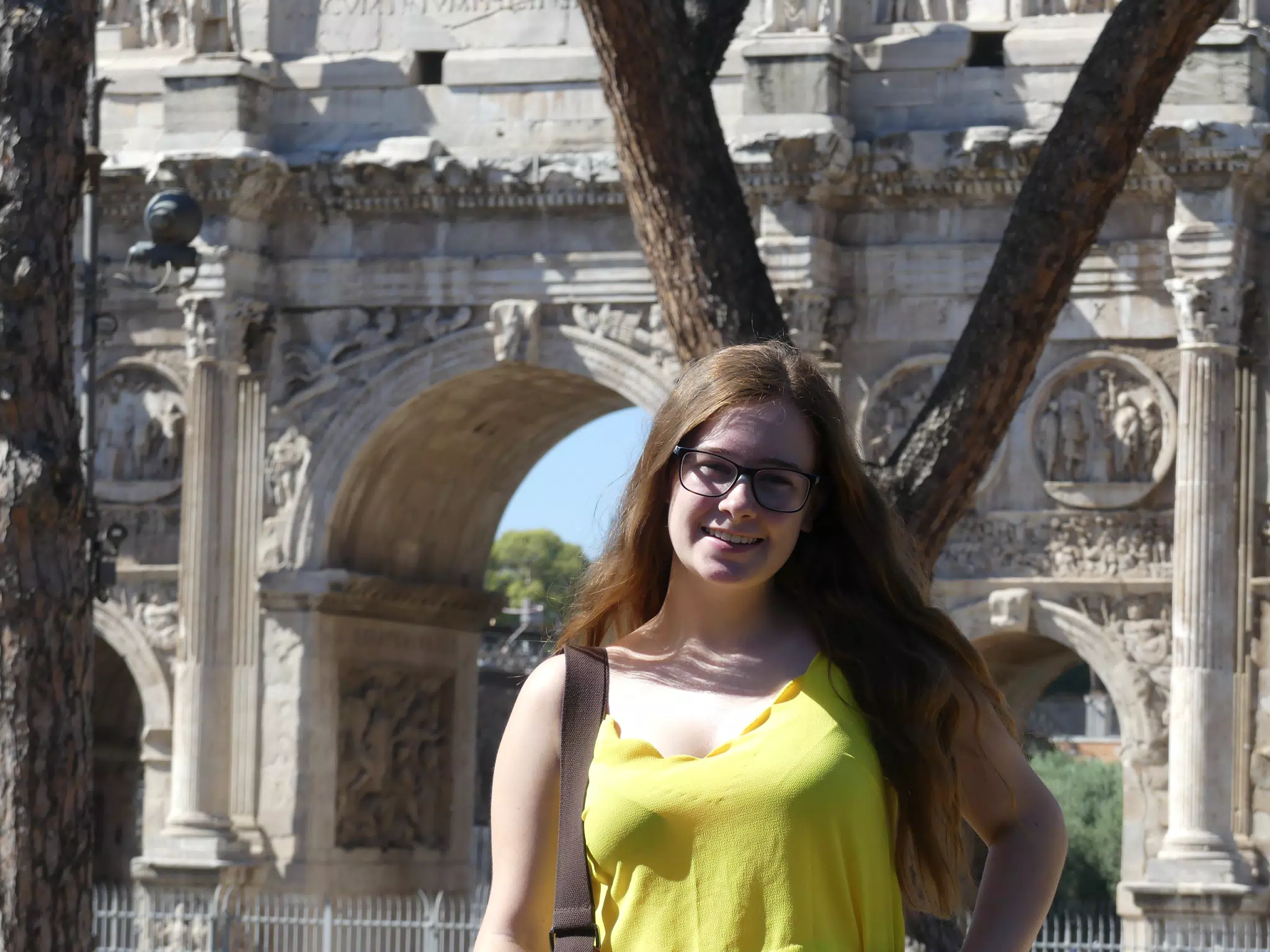 Madeline at the Arch of Titus in Rome