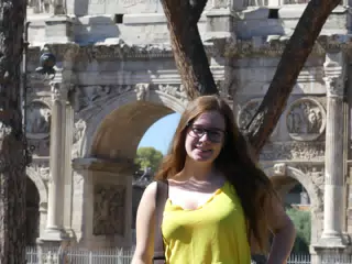Madeline at the Arch of Titus in Rome