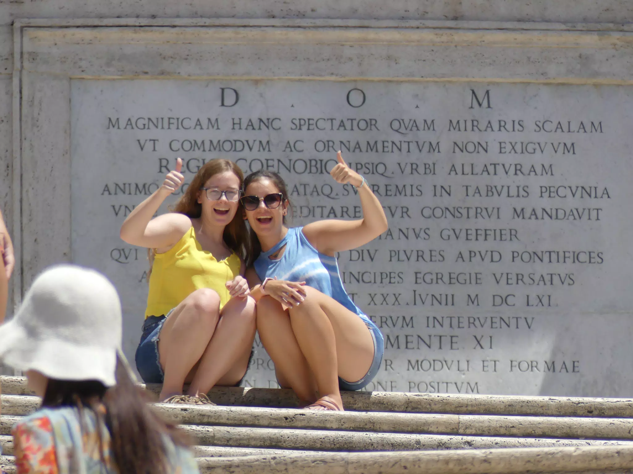 Thumbs Up Sisters on the Spanish Steps