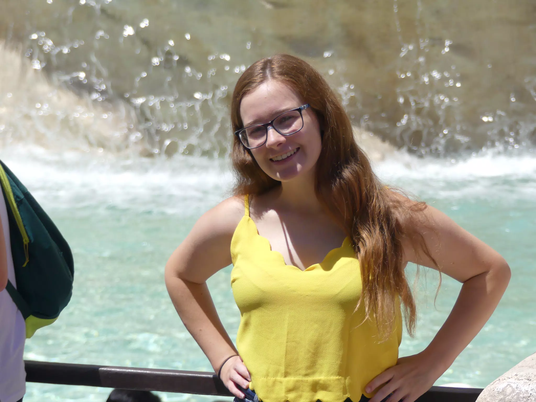 Madeline in Yellow at Fountain