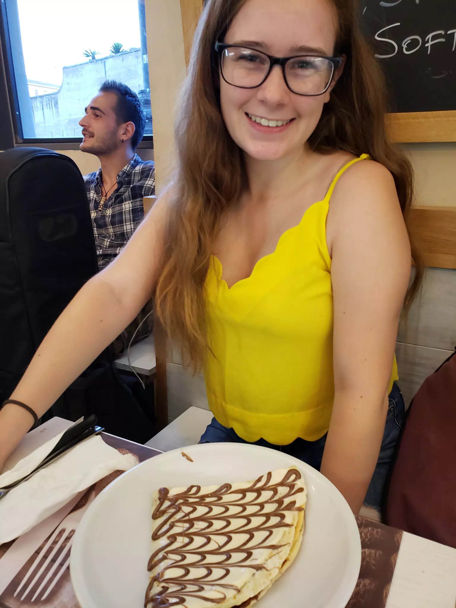 Madeline with a Crepe in Rome