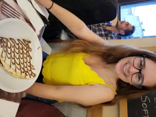 Madeline with a Crepe in Rome