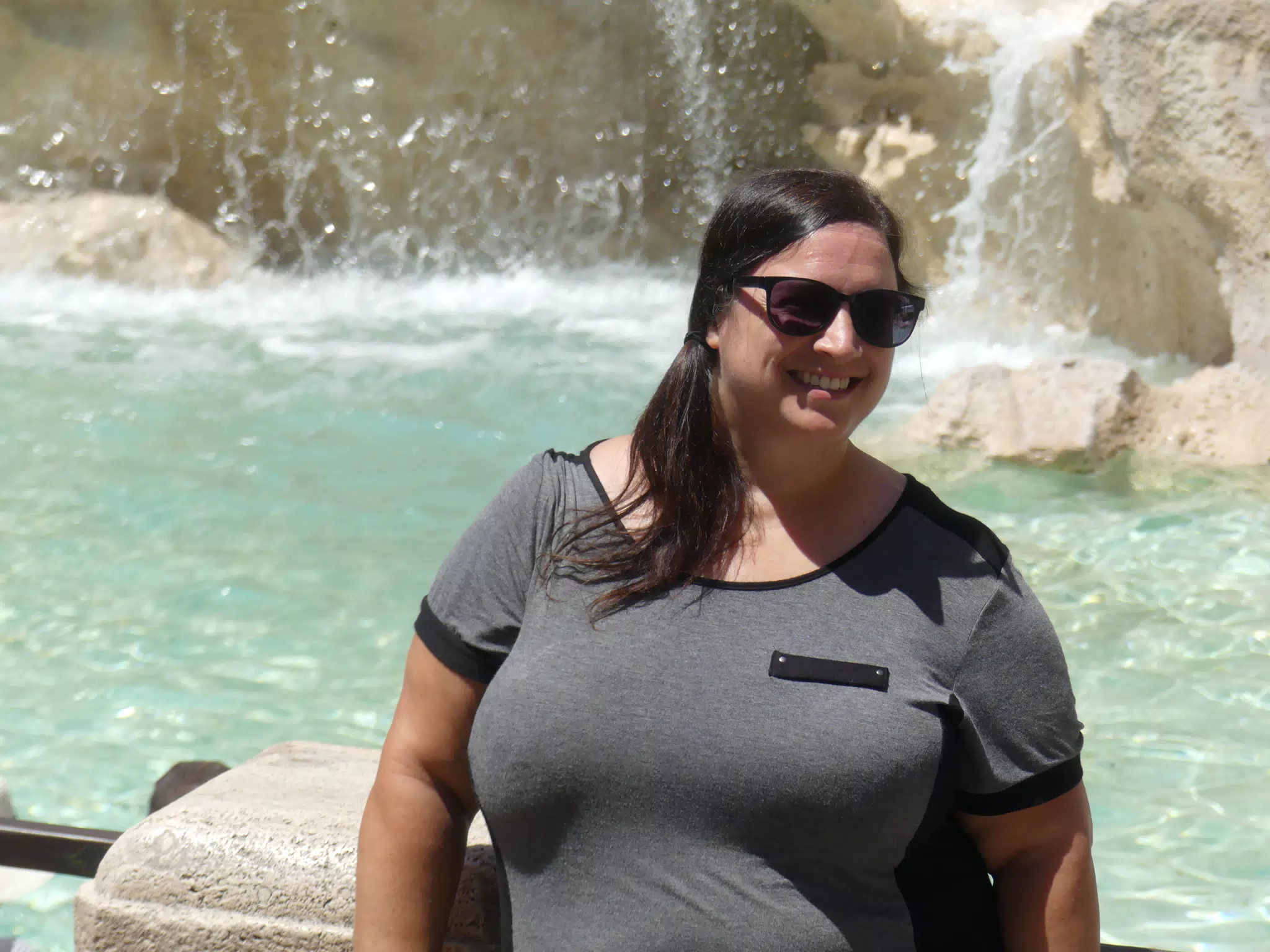 Dominica at the Trevi Fountain in Rome