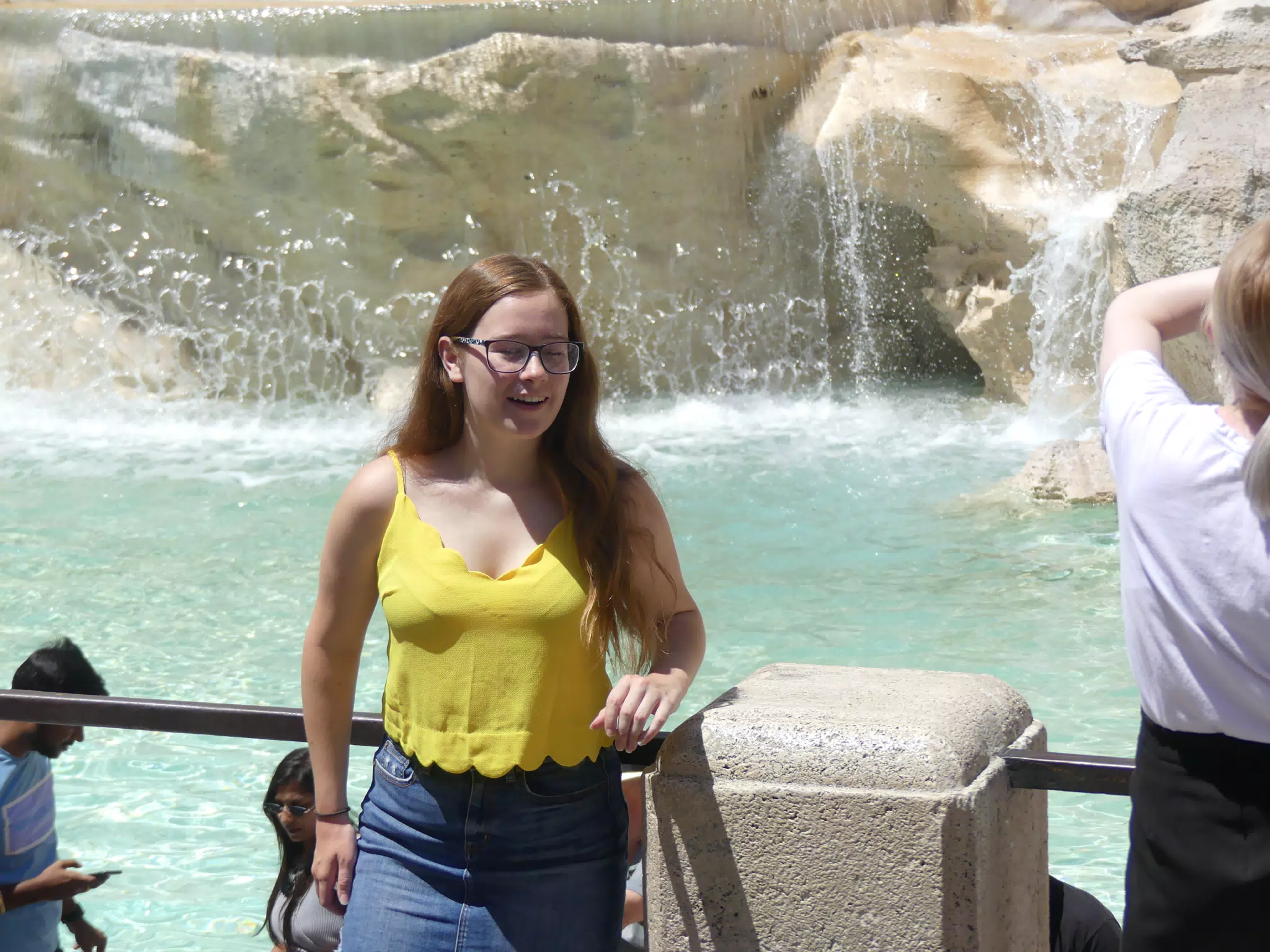 Girl at Fountain in Rome