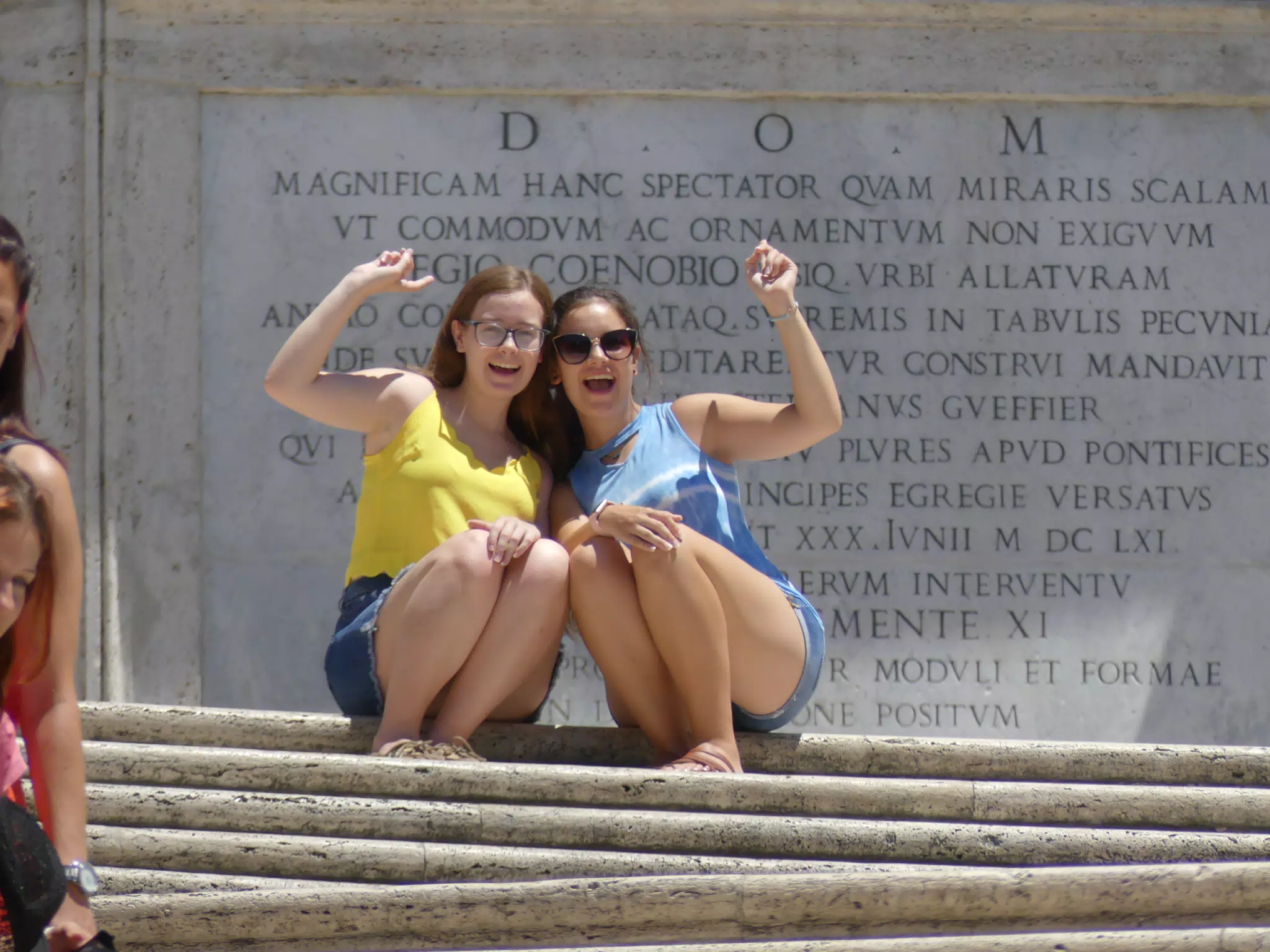 Madeline & Emily on the Spanish Steps in Rome