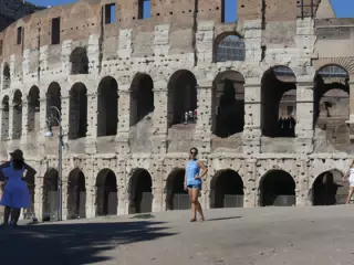 Emily at the Colosseum in Rome