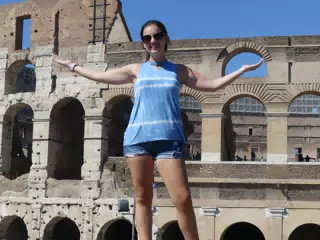 Emily at the Colosseum