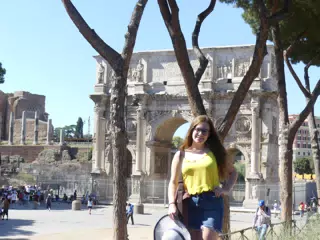 Madeline at the Arch of Titus in Rome
