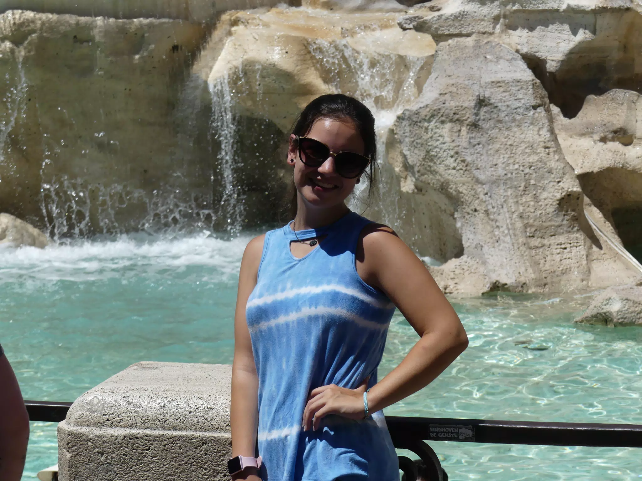 Emily in Front of Trevi Fountain in Rome