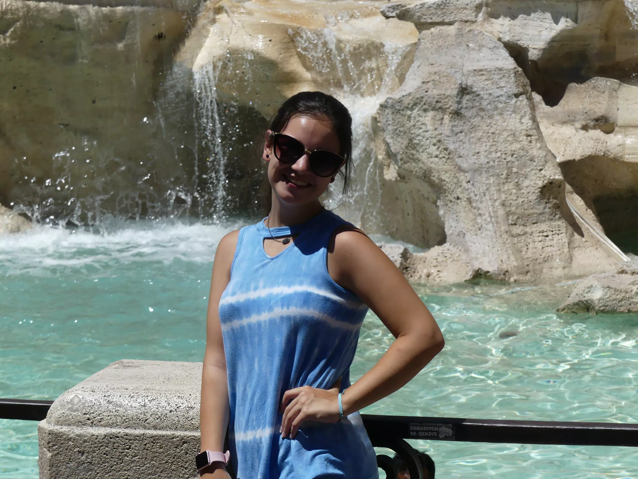 Emily Posing at the Trevi Fountain